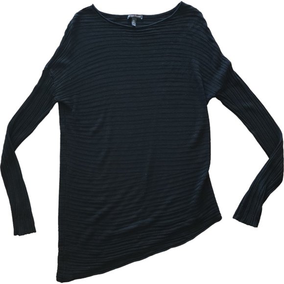 Eileen Fisher Tops - Eileen Fisher black long sleeve stripe textured long sleeve top / tunic
